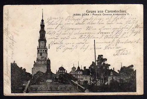 92556 AK Czenstochau Jasna Gora Denkmal um 1915 Czestochowa Tschenstochau