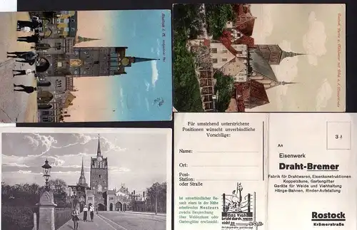 91932 4 AK Rostock Kröpeliner Tor 1912 Nicolaikirche 1915 MSP 206 Eisenwerk