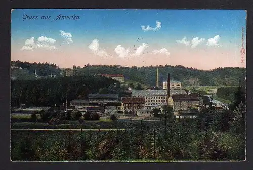 91924 AK Restaurant Amerika Penig 1911 Blick auf Fabrik