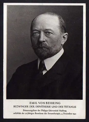 91823 AK Marburg Emil von Behring Bezwinger der Diphtherie und des Tetanus 1940