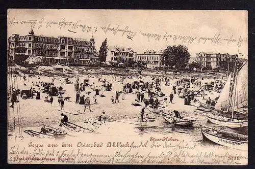 92141 AK Ostseebad Ahlbeck Strandleben Strandhotel 1899