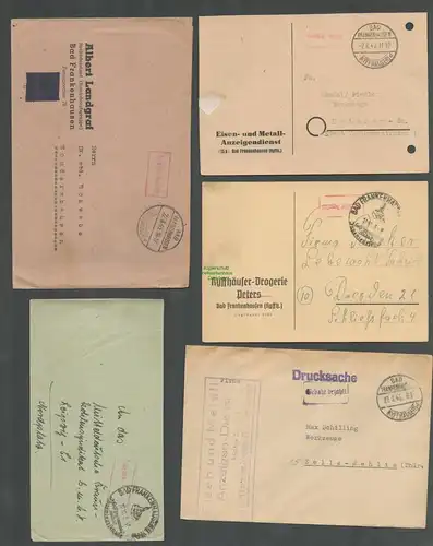 B-5632 SBZ Gebühr Bezahlt 5x Brief Karte Frankenhausen Pfännerschaft Drogerie