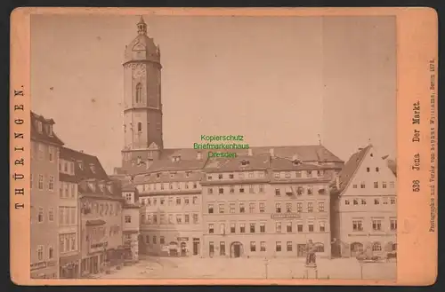 B10007 Foto auf Hartpappe Jena Der Markt 1878