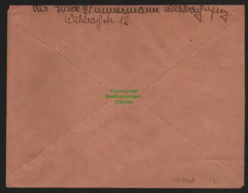 B10408 Brief BAZ Gebühr bezahlt 1946 Kirchen-Wehbach Sieg nach Tübingen