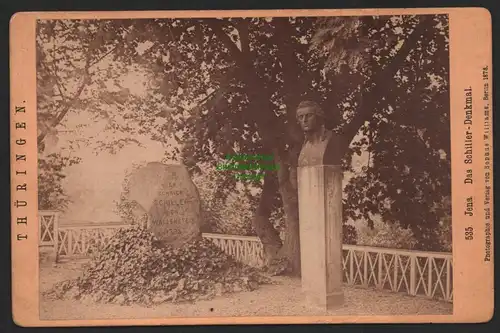 B10010 Foto auf Hartpappe Jena Das Schiller Denkmal 1878