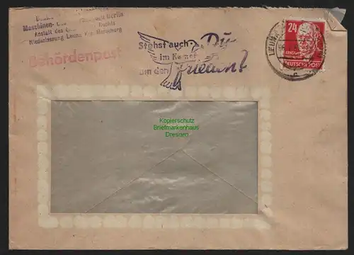 B11462 B11461 Brief DDR Propaganda Leuna 1951 Stehst auch Du im Kampf um den Fri