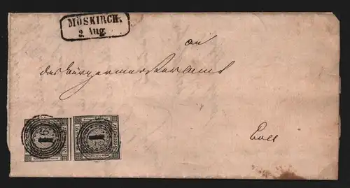 B11717 Brief Baden 2x 5 Möskirch 1859 Kurzbefund Stegmüller BPP
