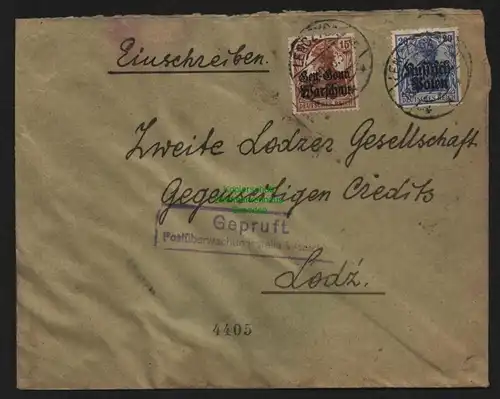 B11529 Brief Leczyca Lenczyca 1916 Gen.-Gouv. Warschau Russisch Polen Zensur