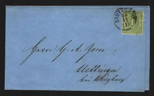 B11764 Brief Württemberg 36 Heilbronn 1871 nach Mettingen bei Würzburg