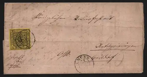 B11735 Brief Württemberg 2a V gepr. Irtenkauf BPP Gemünd nach Gaildorf