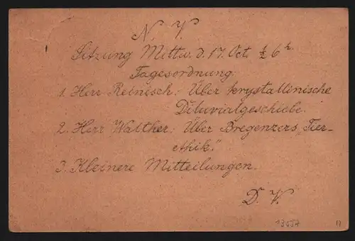 B13557 Privatpost Leipzig 1894 Postkarte Ganzsache