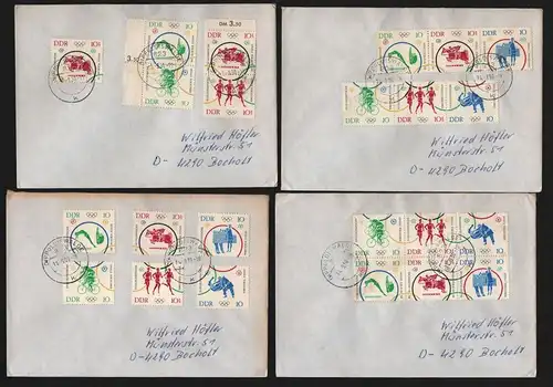 B13477 DDR 12 Briefe 1039 - 1044 Zusammendrucke Einzelmarken Kombinationen