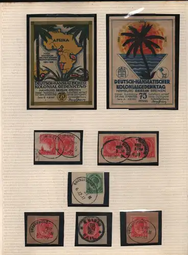 B13514 Deutsche Kolonien Deutsch Südwestafrika Marken Stempel Geldscheine