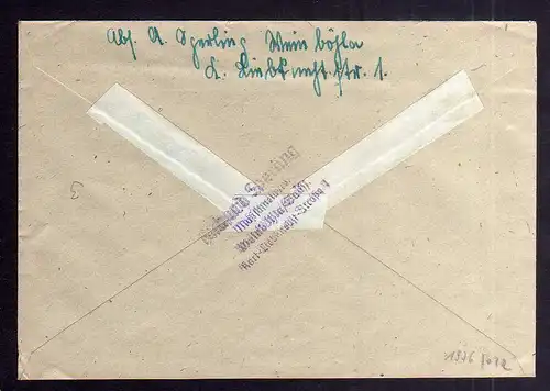 B1976 Brief SBZ Gebühr bezahlt 1948 Währungsreform Weinböhla Bz. Dresden