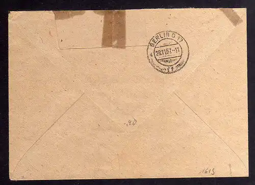 B1619 DDR Aufdruck Kontrollzahlen 1604 Berlin ZKD 10 Brief VEB Rohre und Behälte