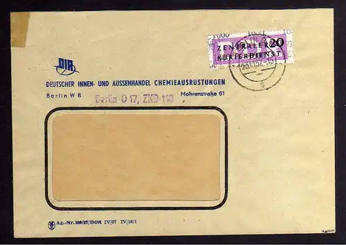 B1593 DDR ZKD 15 Kontrollzahl 1600 Brief Berlin geprüft BPP ZKD Nr. 110  DIA Deu