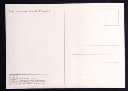 B159 DDR 3036 Maximumkarte 1986 Internationales Jahr des Friedens