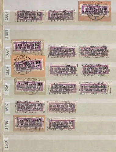 B13615 DDR ZKD Sammlung ex 10  15 gestempelt Bezirk 1600 Berlin Ministerien 1610