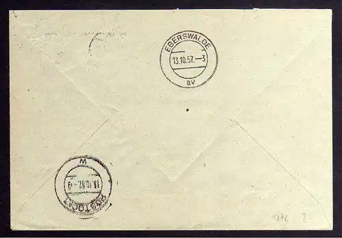 B1872 DDR ZKD 15 Kontrollnummer 5004 Brief Eberswalde Finow Mark geprüft BPP VEB