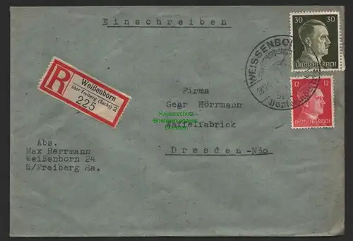 B9794 R-Brief Gebr. Hörmann A.-G. Weißenborn ü. Freiberg Sachs Max Herrmann 1942
