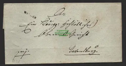 B9933 Altdeutschland Vorphila Briefhülle Wangen um 1810 ohne Inhalt