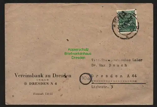 h6152 SBZ Handstempel Bezirk 14 Dresden 16 Pfg. 172 Brief Geschäftspapiere Ortsb