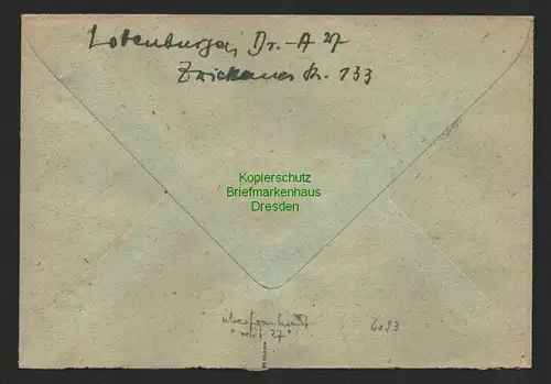 h6093 SBZ Handstempel Bezirk 14 Dresden A27 25 Pfg 175 überfrankierter Ortsbrief