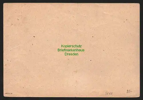 h5862 SBZ Handstempel Bezirk 20 Dessau 1 Ganzsache 10 Pfg. AS ungebraucht