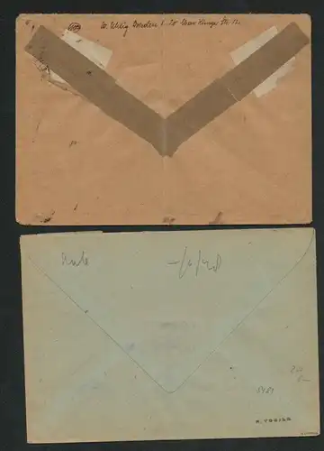 h5489 SBZ Währungsreform 1948 2x Brief Zehnfachfrankatur Gebühr bezahlt