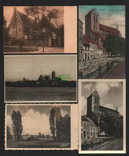 140756 5 AK Wismar Ostsee  Nicolaikirche 1914 Pfarrhaus St. Marien Frische Grube