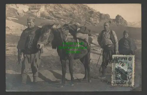 141568 AK Fotokarte Prilep Mazedonien 1918 Bauern mit Esel