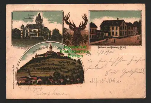 146462 AK Die Leuchtenburg bei Kahla Thüringen Litho 1900 Schloss Hummelshain