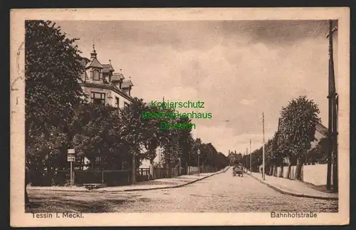 146463 AK Tessin in Mecklenburg Bahnhofstraße 1927