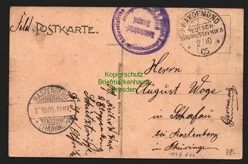 146266 AK DSW Windhuk Kirche und Mission Gericht Swakopmunder Buchhandlung 1905