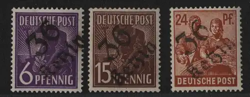 h6455 SBZ Handstempel Bezirk 36 Ketzin 6, 15, 24 ** postfrisch gepr. BPP