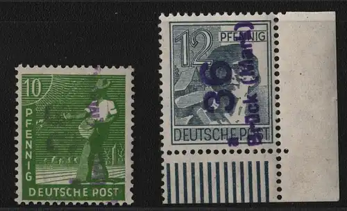 h6287 SBZ Handstempel Bezirk 36 Brück Mark a 2 Werte ** postfrisch gepr. BPP