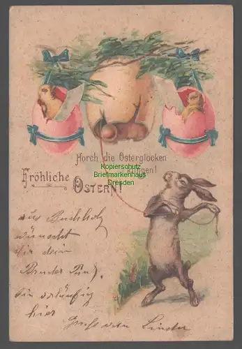 152209 AK Buchholz 1903 Fröhliche Ostern Osterhase Ostereier Kücken