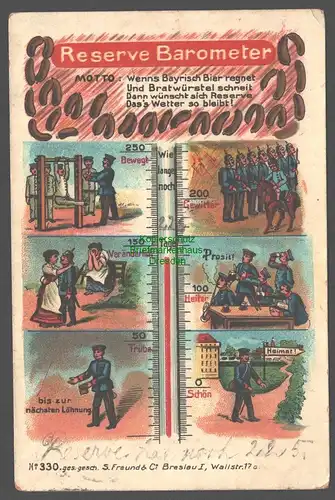 152201 AK Halle Saale Reserve Barometer 1909 Wie lange noch ? Bewegt Trübe Schön