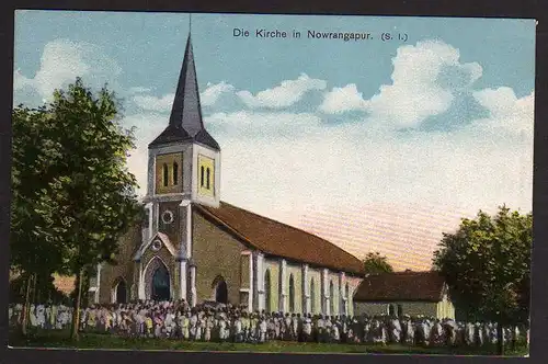 62745 AK Nowrangapur Indien Kirche Gläubige ca. 1920