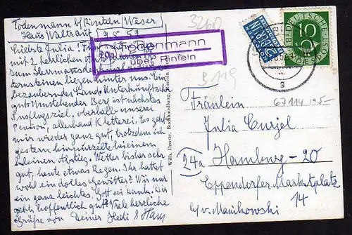 67114 AK Rinteln Klippenturm Todenmann Landpoststempel