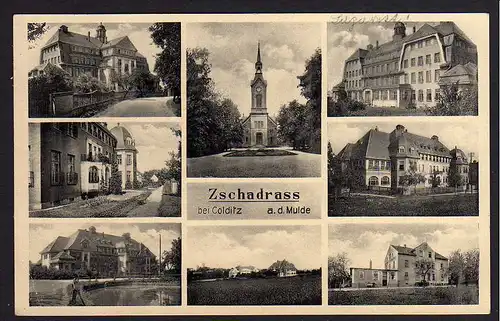 66618 AK Zschadraß Colditz 1941 Kirche vesch. Gebäude