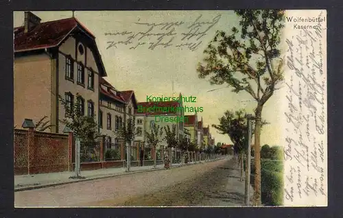 128626 AK Wolfenbüttel Kaserne 1905 Straßenansicht