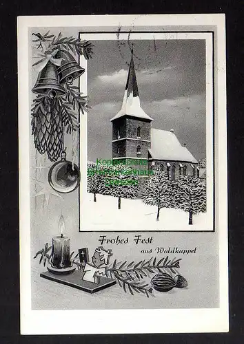 128563 AK Waldkappel Hessen 1957 Kirche Frohe Weihnachten Frohes Fest