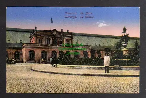 131997 AK Kortrijk Courtrai Bahnhof um 1915 Flandern