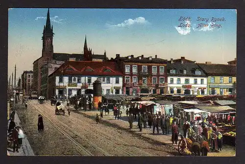 94955 AK Lodz Lodsch Alter Ring Markt Markttag um 1920