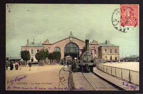 95628 AK Nantes 1907 La Gare d´Orleans Bahnhof