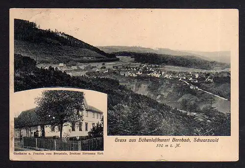 94729 AK Bernbach Schwarzwald Gasthaus Pension zum Bernstein 1915