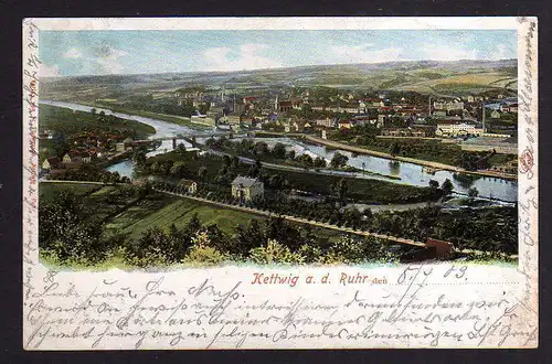 98740 AK Kettwig an der Ruhr Panorama 1903 Essen