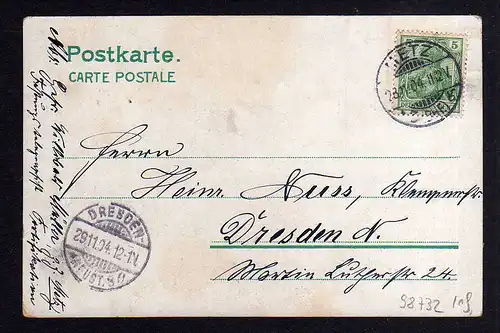 98732 AK Metz Lothringen 1904 Esplanadenstrasse Kaiserl. Schloss Urville Denkmal