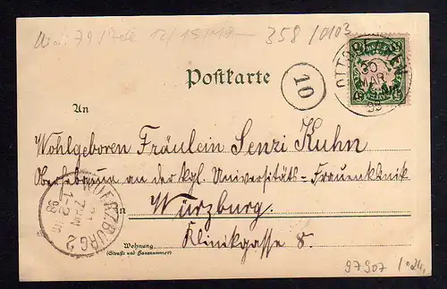 97907 AK Ottobeuren Litho 1898 Institut Klosterwald Post Rathaus Brauerei Geiger